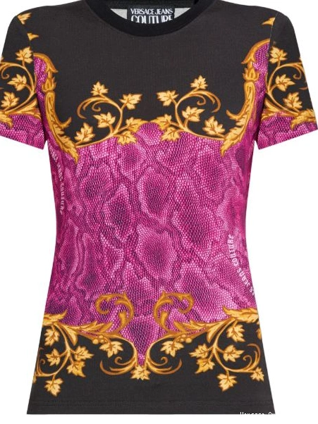 Cheap Women Versace T-shirt snakeskin-print Couture Jeans 0416